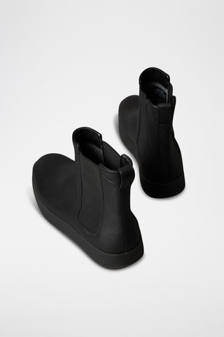 Boots Chelsea en cuir grainé - Noir