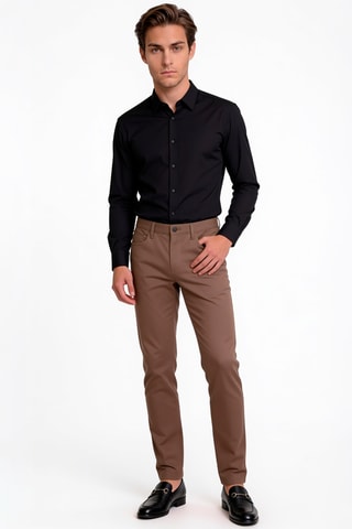 Pantalon slim Stretch - Marron