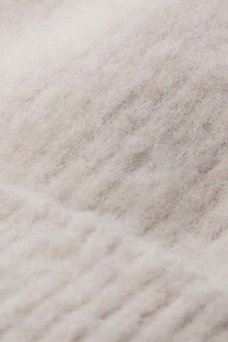 Bonnet à pompon en laine et alpaga - Gris clair