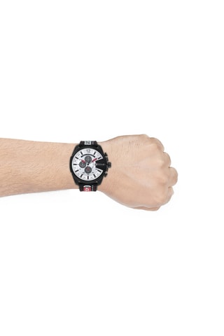 Reloj de cuarzo de nailon y silicona - Cronógrafo - Negro y blanco