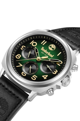 Reloj de cuarzo de piel - Negro y plateado