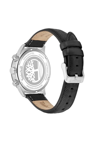 Reloj de cuarzo de piel - Taquímetro - Negro y plateado