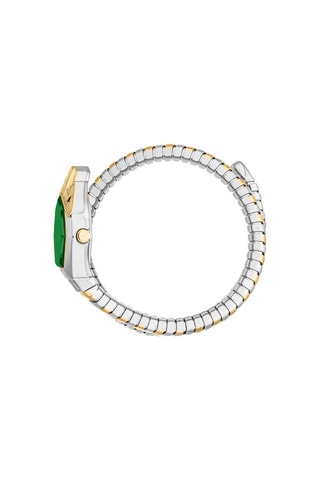 Reloj de cuarzo de acero y cristales checos Gemma - Dorado y plateado