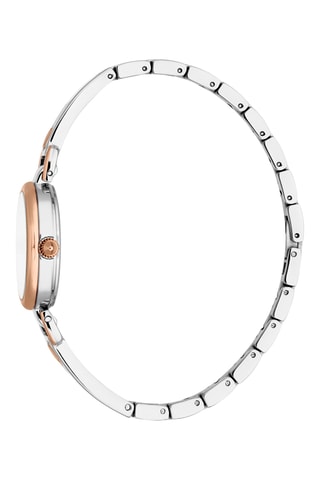 Montre à quartz en acier - Argenté et doré rose