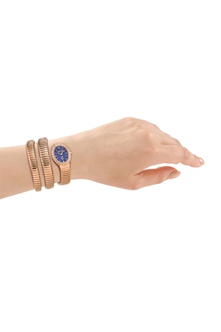 Reloj de cuarzo de acero - Rosa dorado y azul