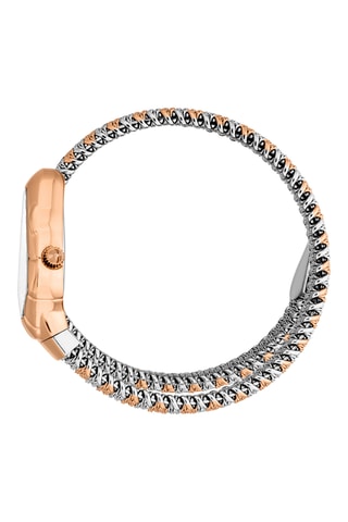 Montre à quartz en acier - Argenté et doré rose