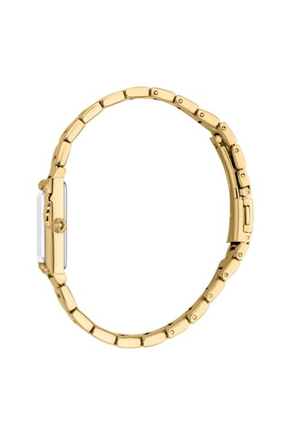 Reloj de cuarzo de acero y cristales checos Dolcezza - Dorado y blanco