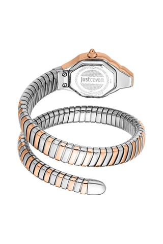 Reloj de cuarzo de acero y cristales checos Brillante Snake - Rosa dorado y plateado