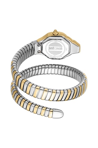 Reloj de cuarzo de acero, nácar y cristales checos Brillante Snake - Dorado y plateado