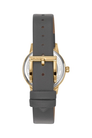 Reloj de cuarzo de piel - Gris y dorado