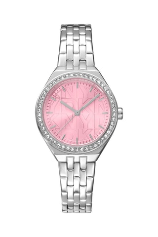 Montre à quartz en acier - Argenté et rose