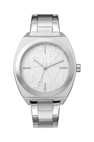 Montre à quartz en acier Logo - Argenté