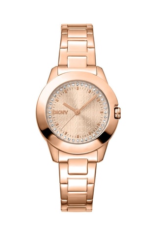 Reloj de cuarzo de acero - Rosa dorado