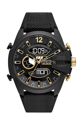 Reloj de cuarzo de nailon y silicona - Negro y dorado