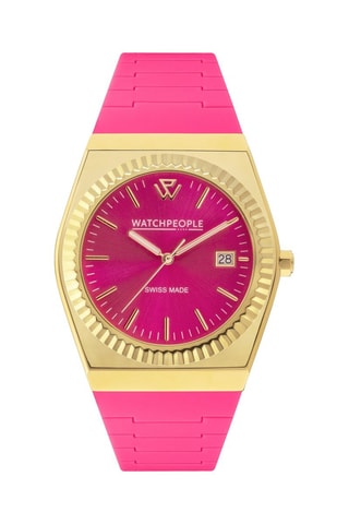 Reloj de cuarzo de silicona WP1 - Fucsia y dorado
