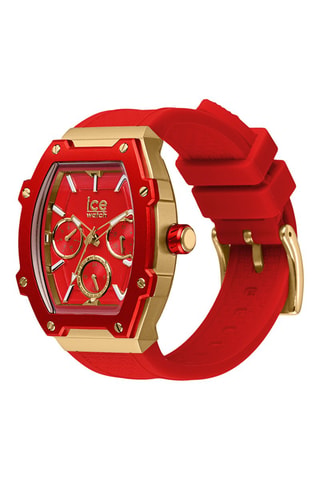 Reloj de cuarzo de silicona ICE Boliday - Rojo y dorado