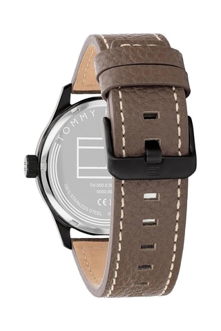 Reloj de cuarzo de piel y chapado en ion gris