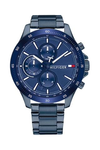 Reloj de cuarzo de acero - Taquímetro y cronógrafo - Azul