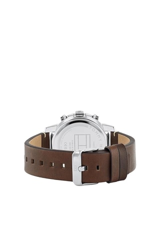 Reloj de cuarzo de piel - Cronógrafo - Marrón y plateado