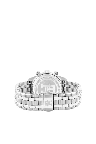 Reloj de cuarzo de acero - Cronógrafo - Plateado y negro
