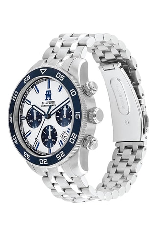 Reloj de cuarzo de acero - Cronógrafo - Plateado