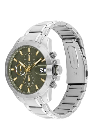 Reloj de cuarzo de acero - Cronógrafo - Plateado