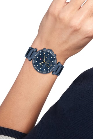 Reloj de cuarzo de acero inoxidable - Azul marino