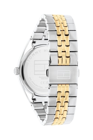 Reloj de cuarzo de acero Monica - Plateado y dorado