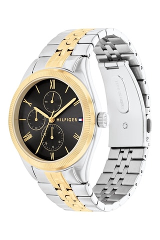 Reloj de cuarzo de acero Monica - Plateado y dorado
