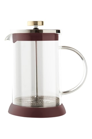 Cafetière théière à piston en acier inoxydable et verre borosilicate - 800 ml - Rouge