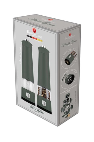 Set moulin à sel et à poivre électrique en céramique Matte Green