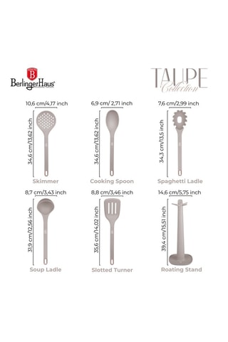 6 ustensiles de cuisine Taupe Collection