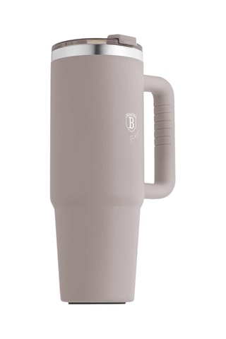 Mug de voyage en acier inoxydable Matt Taupe - 1 l