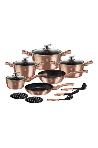 Batterie de cuisine Rose Gold - 15 pièces