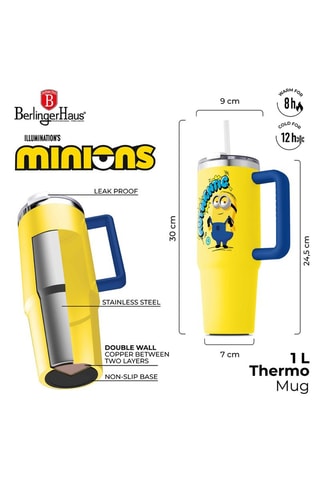 Mug de voyage en acier inoxydable Les Minions - 1 l