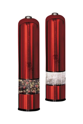 2 contenants à épices en acier inoxydable Metallic Line Burgundy Edition - 22,3 x 10,3 x 4,8 cm