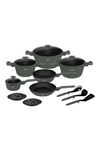 Batterie de cuisine Matte Green – 15 pièces