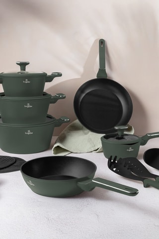 Batterie de cuisine Matte Green – 15 pièces