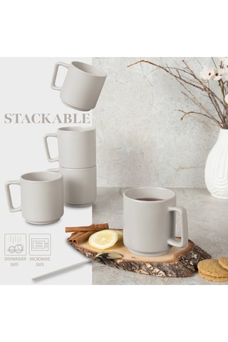 4 mugs en grès Sahara - 30 cl