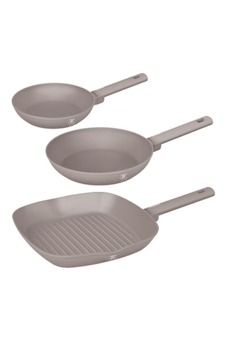 3 poêles Taupe - 20/24/28 cm