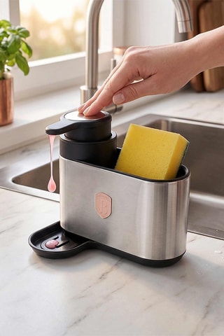 Distributeur de savon en acier inoxydable - 15,8 x 12,7 x 17,8 cm