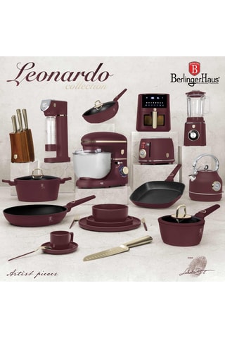 Couteaux en acier inoxydable avec support en bambou Leonardo - 6 pièces