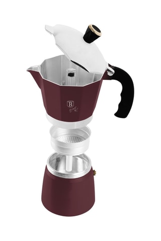 Cafetière Leonardo - 15 cl - Noir, rouge et argenté