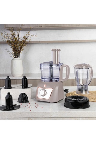Robot de cuisine en acier inoxydable Taupe - 500 W - 2 vitesses - Doré, argenté et gris