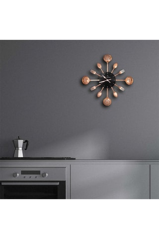 Horloge 60 cm - Noir et doré rose