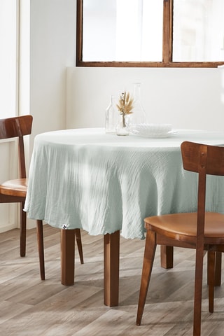 Mantel redondo de algodón 125 g/m² Gaïa - Verde - 180 cm
