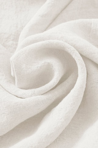 Nappe rectangulaire en lin Solide - Blanc