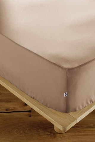 Drap-housse en percale de coton 120 fils/cm² Perrine - Ficelle