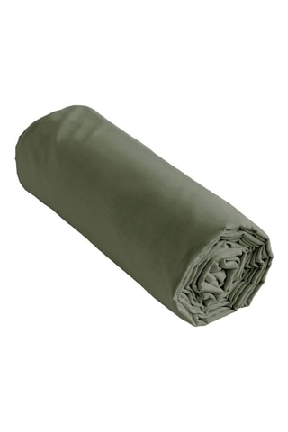 Drap-housse en percale de coton 120 fils/cm² Perrine - Romarin