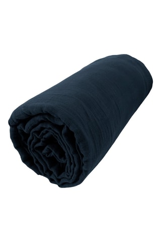 Sábana bajera de gasa de algodón 125 g/m² Gaïa - Medianoche